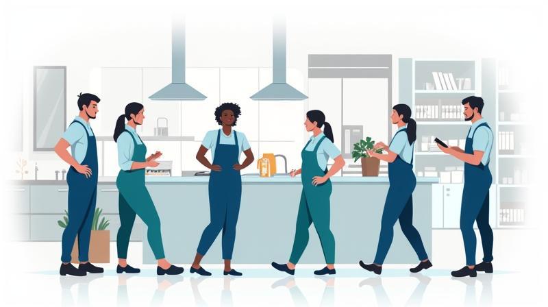 Various employees working in different departments of Hanbit Living